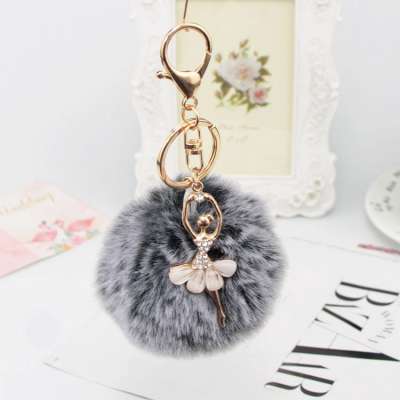 Cute fluffy Charm Pom Pom Keychain