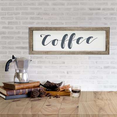 Rustic Farmhouse Home Wood Hanging Wall Art Decor Coffee Frame Sign