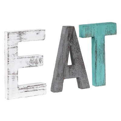 Rustic Freestanding Decorative Wooden Block Word Signs