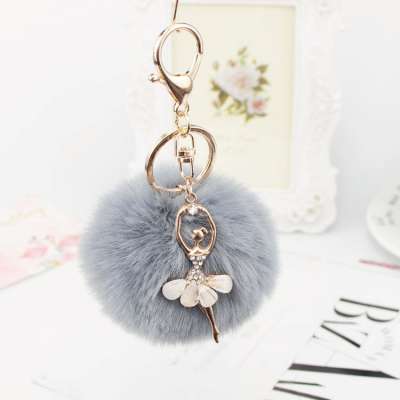 Fluffy Accessories Car Bag Pom Pom Keychain