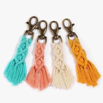 Handmade Bag Accessories Macrame Tassel Key Ring Keychain