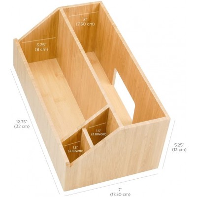 Bamboo Wood Bathroom Storage Box Organizer for Beauty Products, Hair Care, Make Up